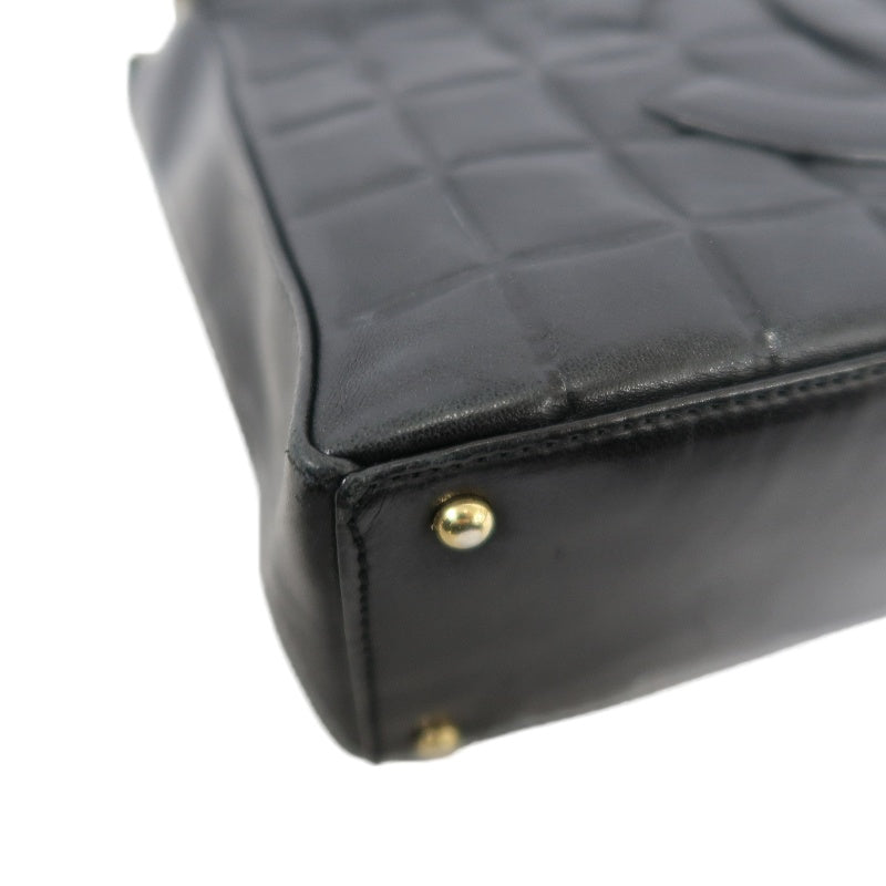 CHANEL Choco Bar Calfskin Shoulder Bag Black