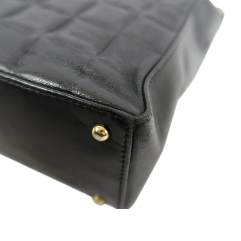 CHANEL Choco Bar Calfskin Shoulder Bag Black