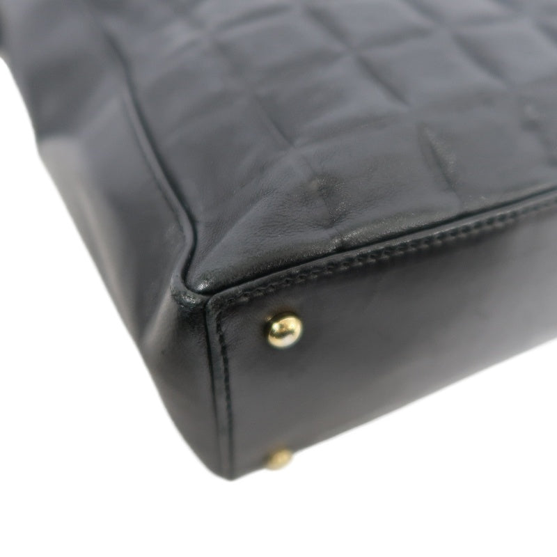 CHANEL Choco Bar Calfskin Shoulder Bag Black