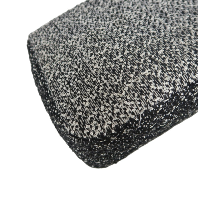 CHANEL CF Matelassé Tweed Shoulder Bag Black Silver-Tone Hardware