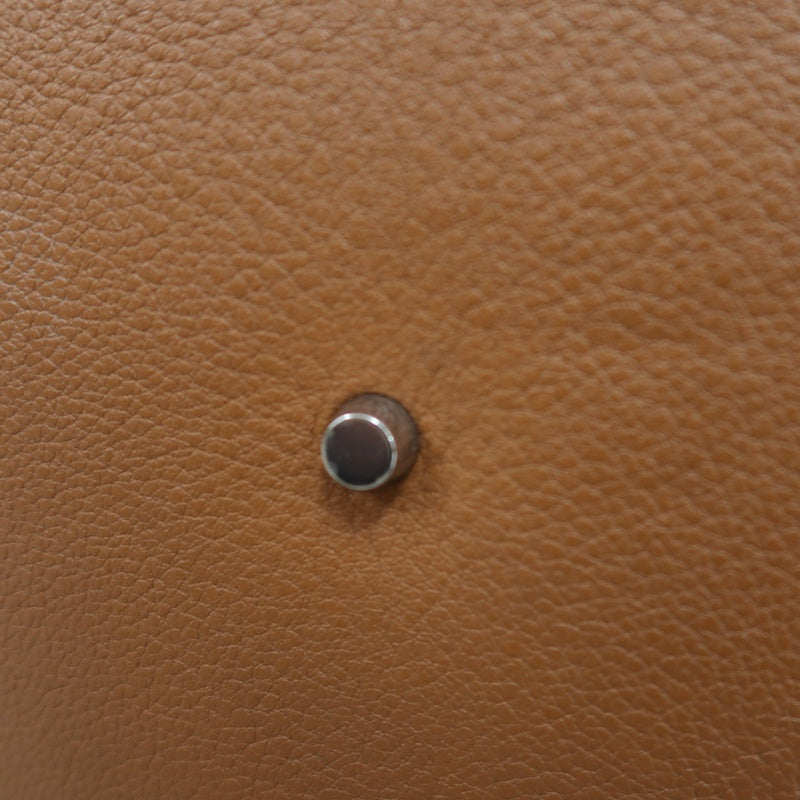HERMES Lindy Calf Leather Handbag Brown Silver-Tone Hardware