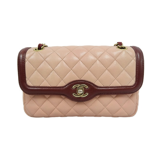 CHANEL Matelasse Lambskin Shoulder Bag Pink Gold-Tone Hardware Paris Limited Edition
