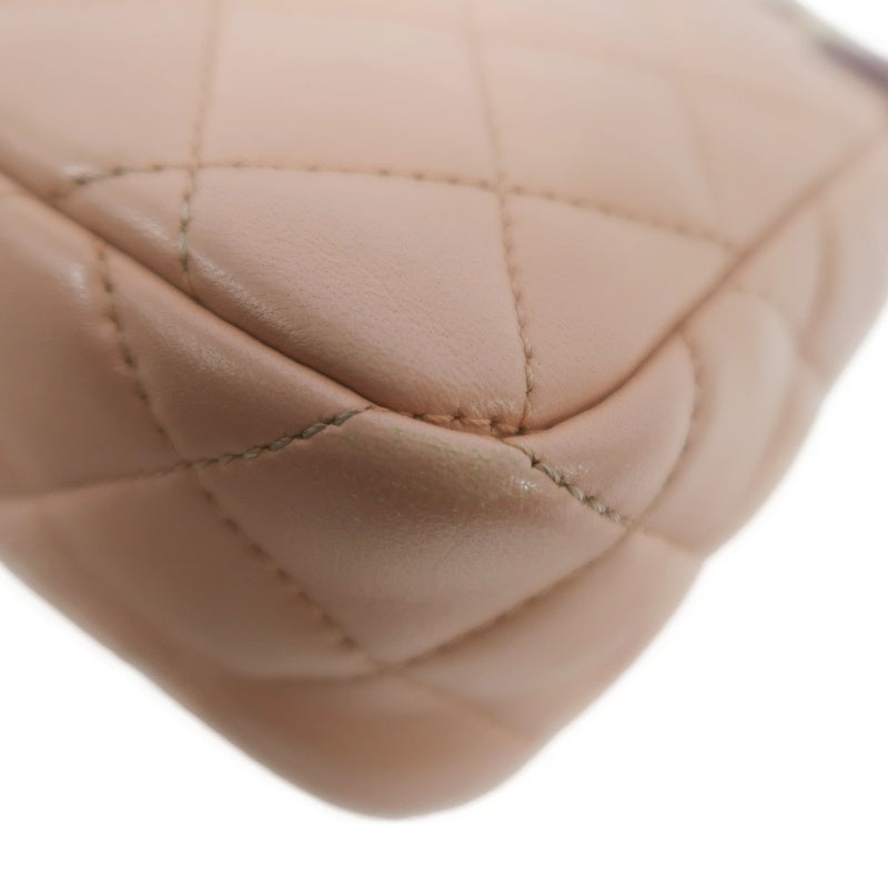 CHANEL Matelasse Lambskin Shoulder Bag Pink Gold-Tone Hardware Paris Limited Edition