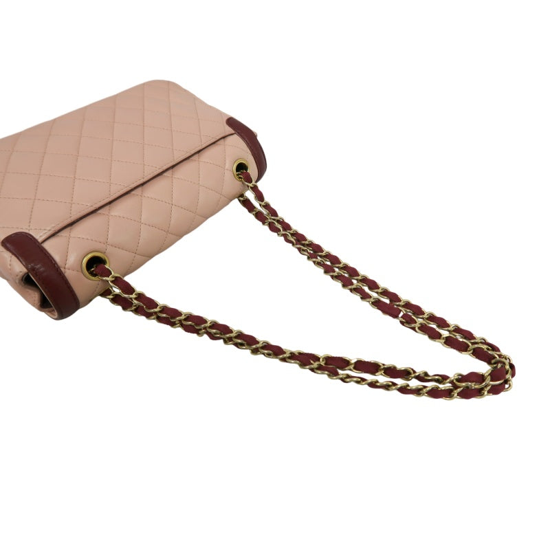 CHANEL Matelasse Lambskin Shoulder Bag Pink Gold-Tone Hardware Paris Limited Edition
