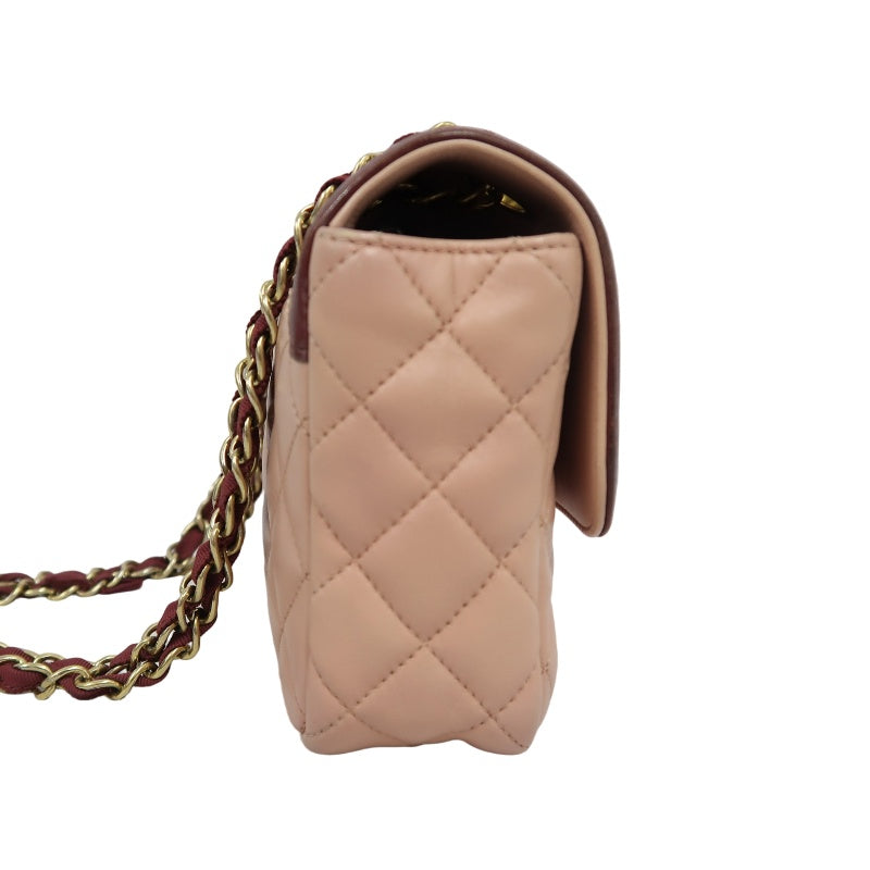 CHANEL Matelasse Lambskin Shoulder Bag Pink Gold-Tone Hardware Paris Limited Edition