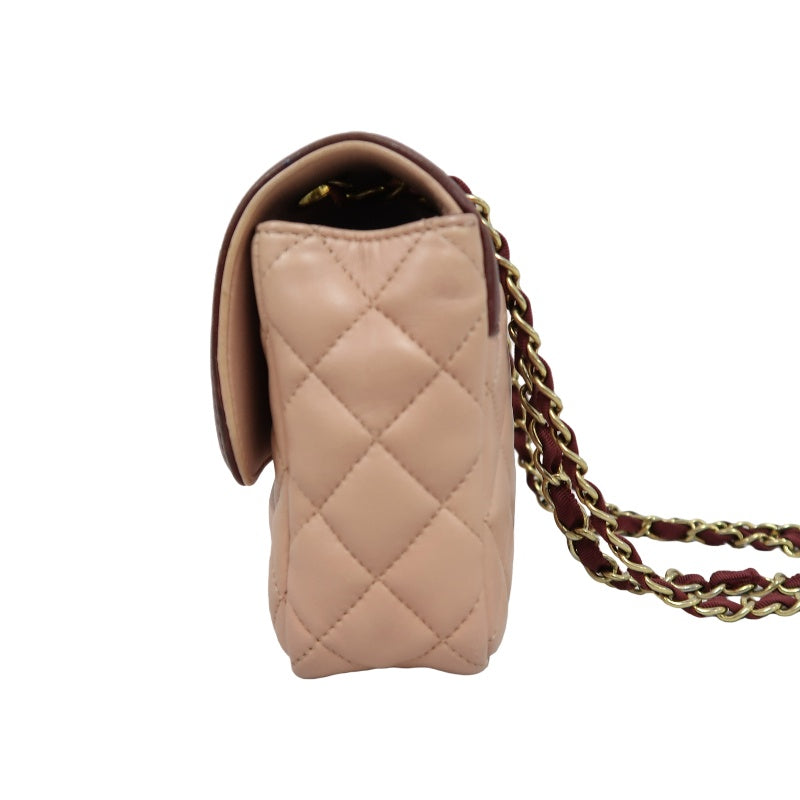 CHANEL Matelasse Lambskin Shoulder Bag Pink Gold-Tone Hardware Paris Limited Edition