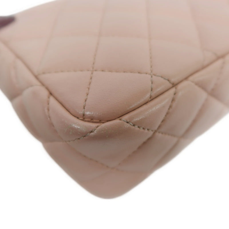 CHANEL Matelasse Lambskin Shoulder Bag Pink Gold-Tone Hardware Paris Limited Edition