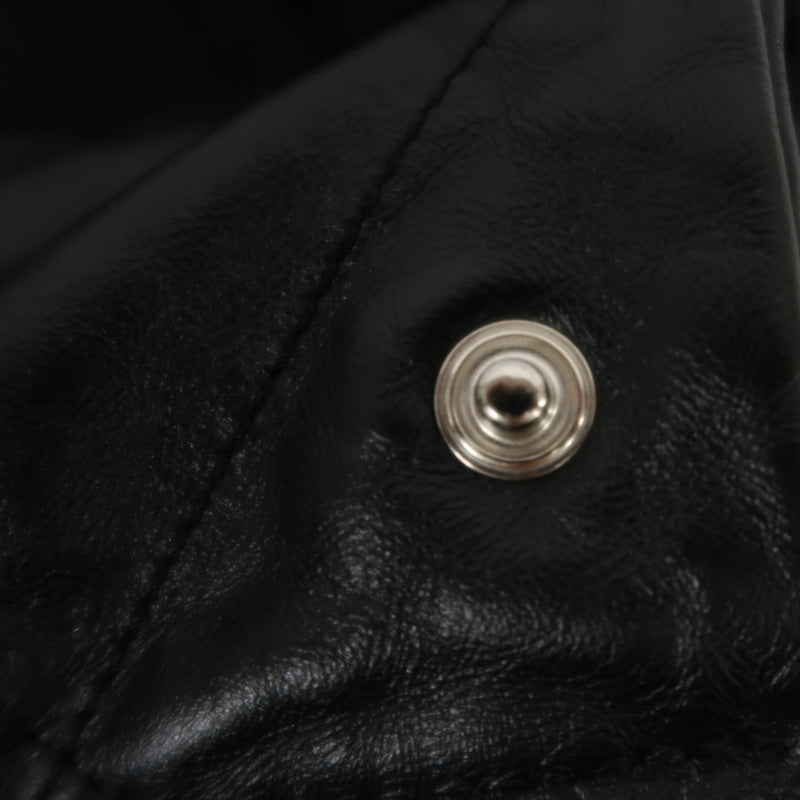 CHANEL 22 Lambskin Shoulder Bag Black Silver-Tone Hardware