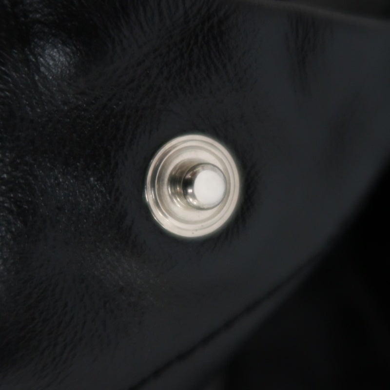 CHANEL 22 Lambskin Shoulder Bag Black Silver-Tone Hardware