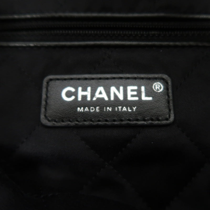 CHANEL 22 Lambskin Shoulder Bag Black Silver-Tone Hardware