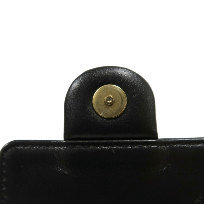 CHANEL 25 Lambskin Hobo Bag Black Gold-Tone Hardware