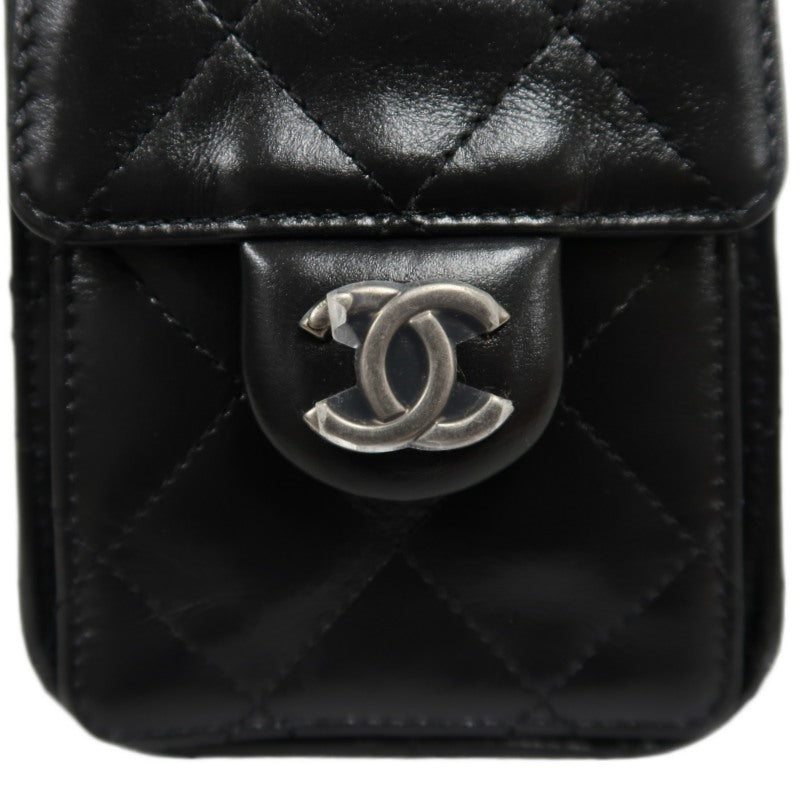 CHANEL 25 Lambskin Hobo Bag Black Gold-Tone Hardware