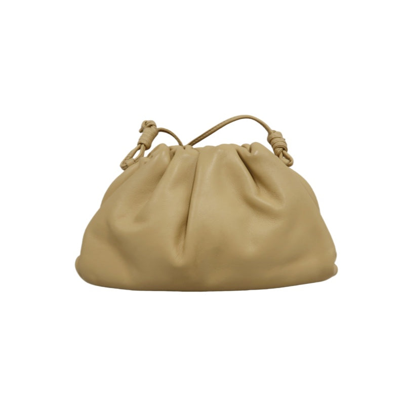 BOTTEGA VENETA The Pouch Leather Handbag Cream Beige