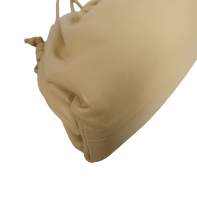 BOTTEGA VENETA The Pouch Leather Handbag Cream Beige