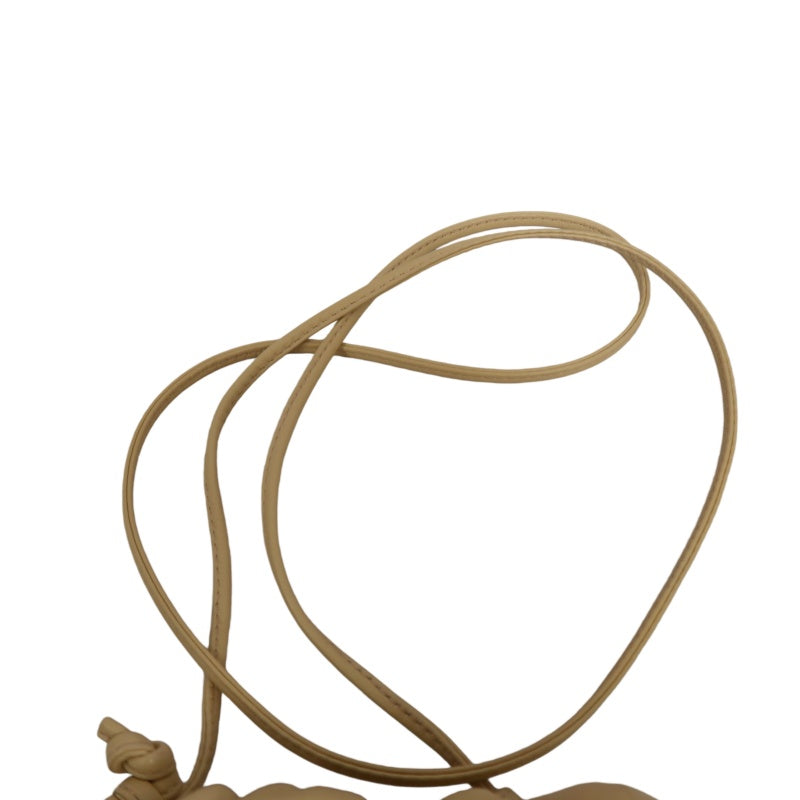 BOTTEGA VENETA The Pouch Leather Handbag Cream Beige