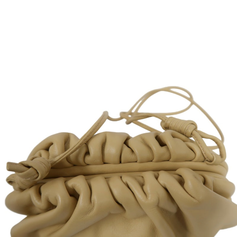 BOTTEGA VENETA The Pouch Leather Handbag Cream Beige