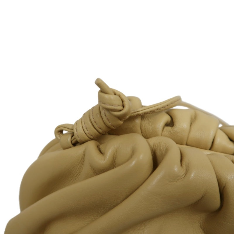 BOTTEGA VENETA The Pouch Leather Handbag Cream Beige