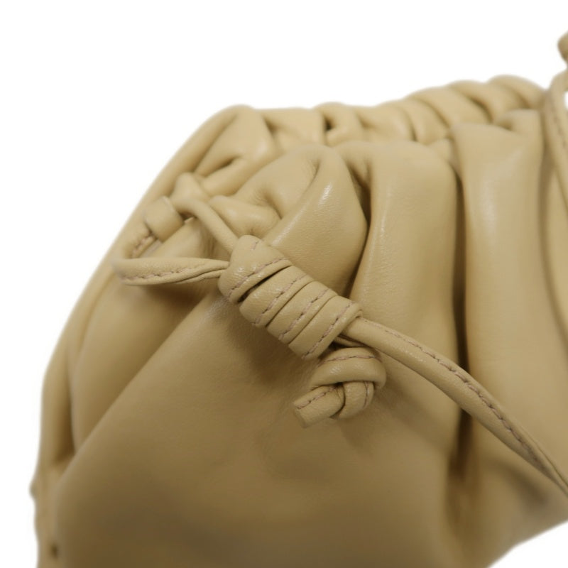 BOTTEGA VENETA The Pouch Leather Handbag Cream Beige