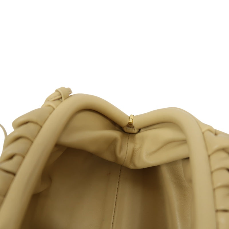 BOTTEGA VENETA The Pouch Leather Handbag Cream Beige