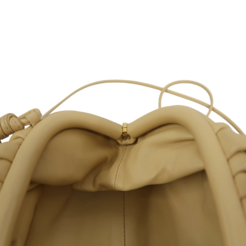 BOTTEGA VENETA The Pouch Leather Handbag Cream Beige