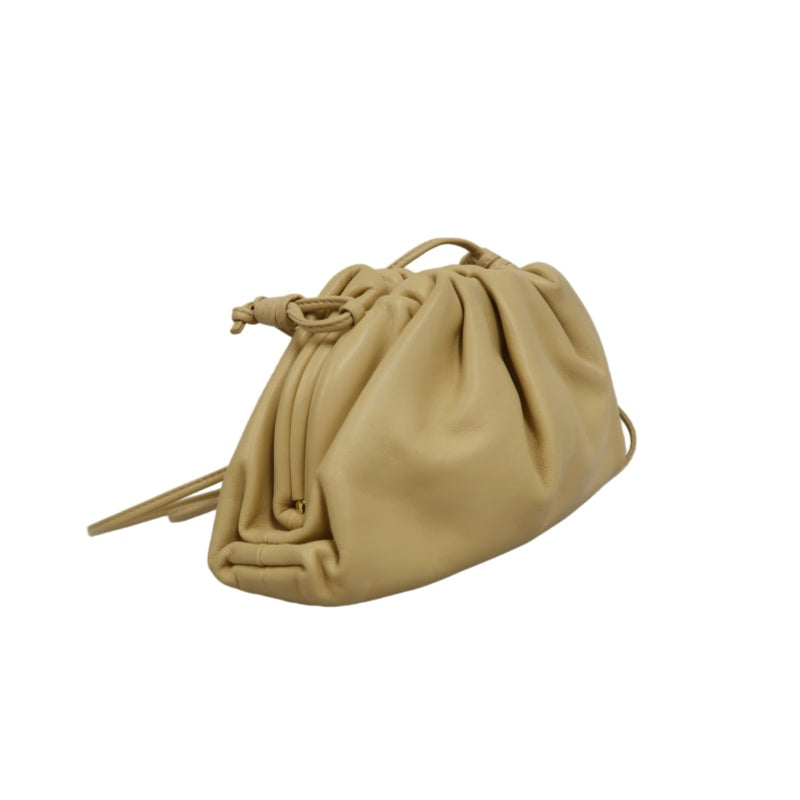 BOTTEGA VENETA The Pouch Leather Handbag Cream Beige