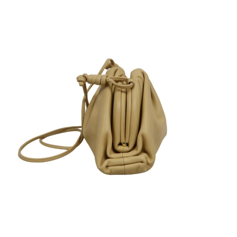 BOTTEGA VENETA The Pouch Leather Handbag Cream Beige
