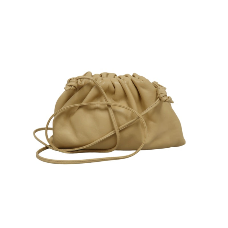 BOTTEGA VENETA The Pouch Leather Handbag Cream Beige