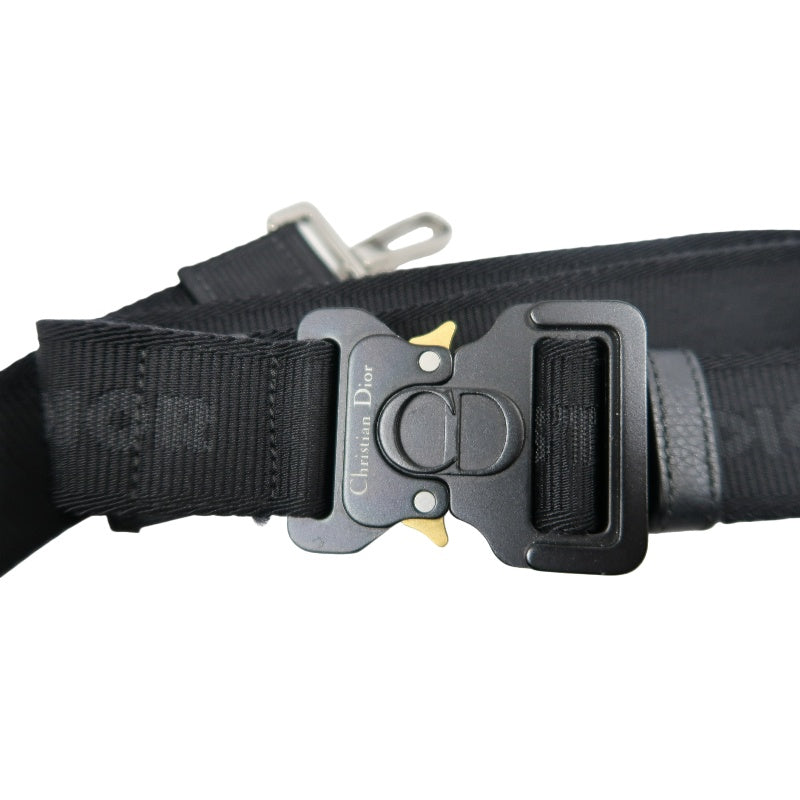 DIOR Oblique Canvas Pouch Navy Silver-Tone Hardware