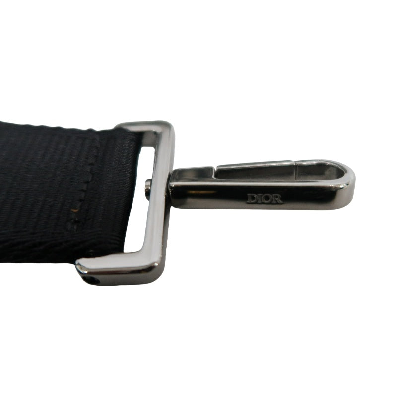 DIOR Oblique Canvas Pouch Navy Silver-Tone Hardware