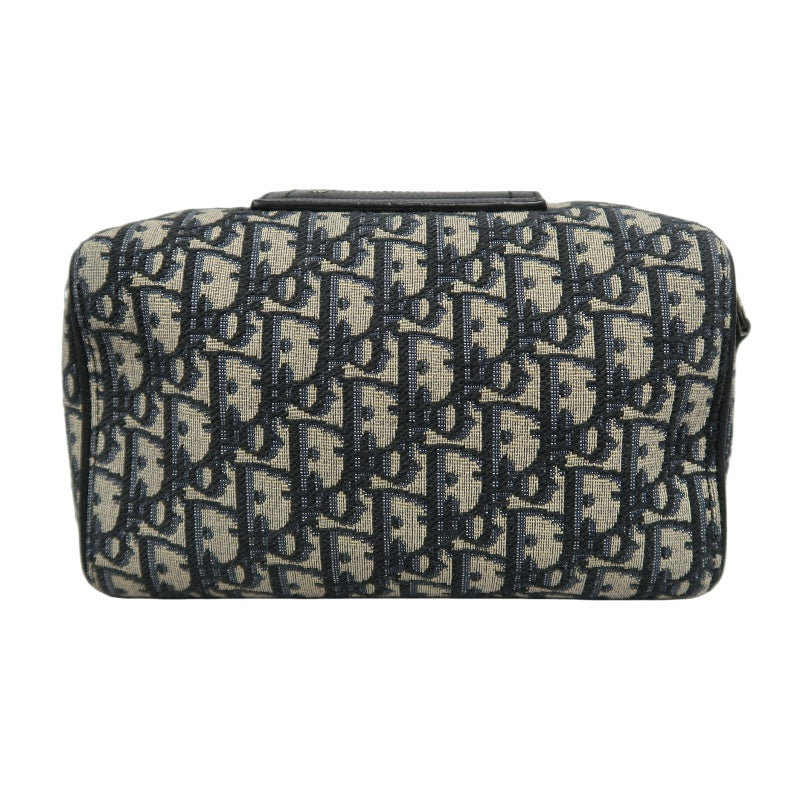 DIOR Oblique Canvas Pouch Navy Silver-Tone Hardware