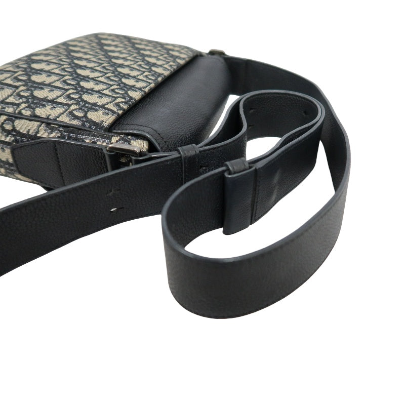 DIOR Oblique Canvas Shoulder Bag Navy