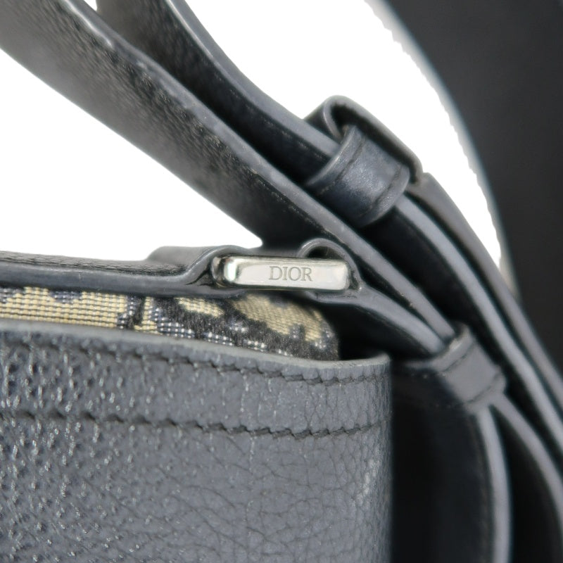 DIOR Oblique Canvas Shoulder Bag Navy