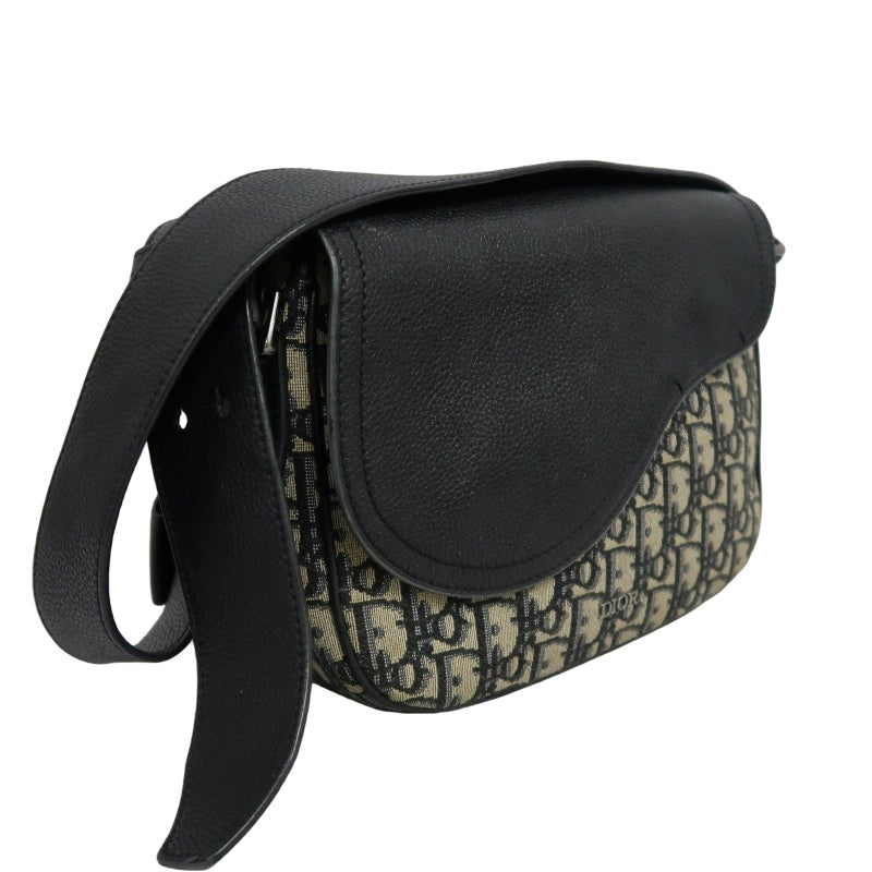 DIOR Oblique Canvas Shoulder Bag Navy