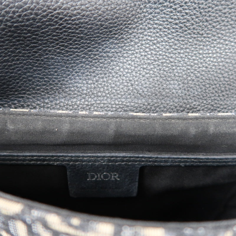 DIOR Oblique Canvas Shoulder Bag Navy