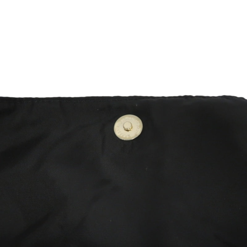 PRADA Nylon Shoulder Bag Black Gold-Tone Hardware