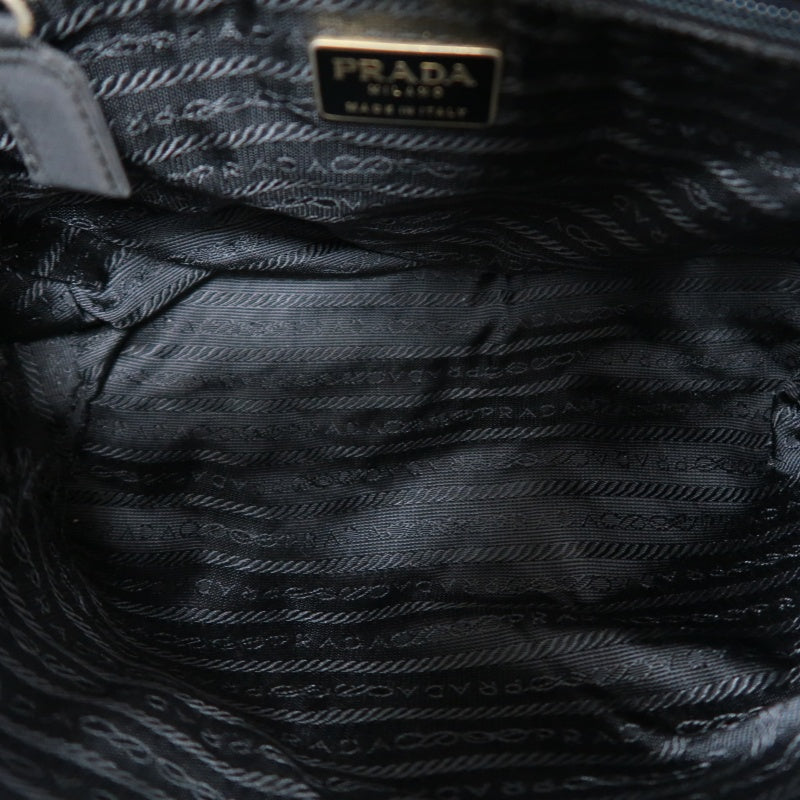 PRADA Nylon Shoulder Bag Black Gold-Tone Hardware