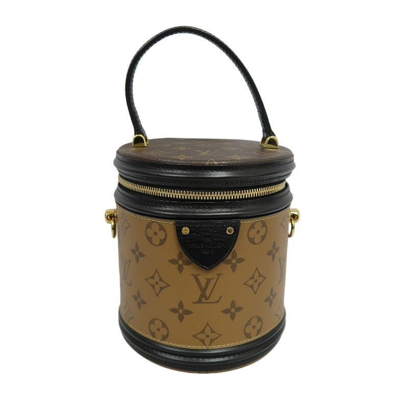 LOUIS VUITTON Cannes Reverse Handbag Brown PVC Gold-Tone Hardware with Shoulder Strap
