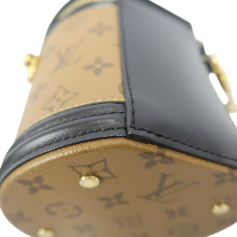 LOUIS VUITTON Cannes Reverse Handbag Brown PVC Gold-Tone Hardware with Shoulder Strap