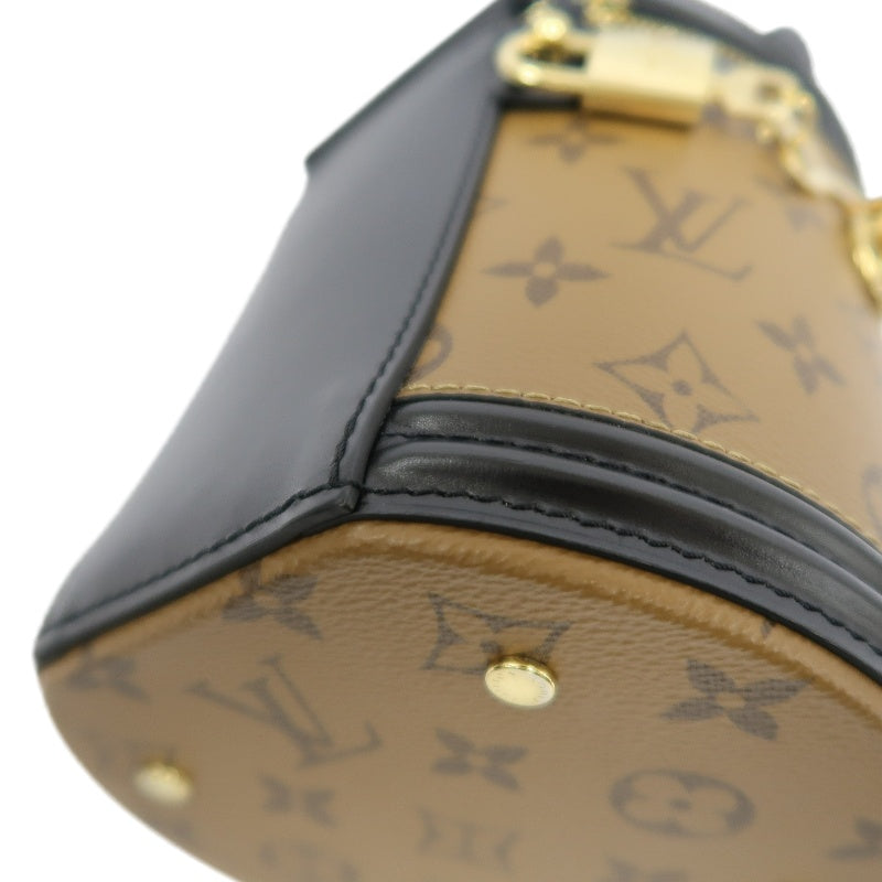 LOUIS VUITTON Cannes Reverse Handbag Brown PVC Gold-Tone Hardware with Shoulder Strap