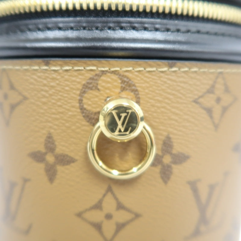 LOUIS VUITTON Cannes Reverse Handbag Brown PVC Gold-Tone Hardware with Shoulder Strap