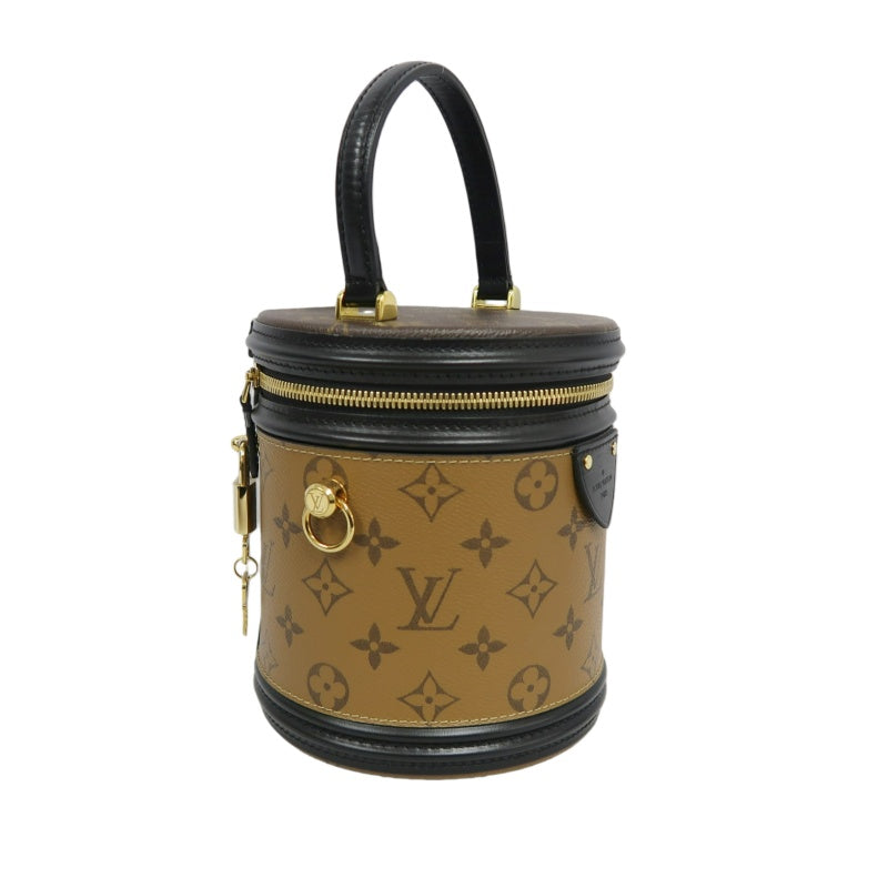 LOUIS VUITTON Cannes Reverse Handbag Brown PVC Gold-Tone Hardware with Shoulder Strap