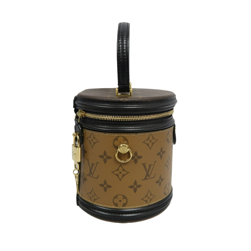 LOUIS VUITTON Cannes Reverse Handbag Brown PVC Gold-Tone Hardware with Shoulder Strap