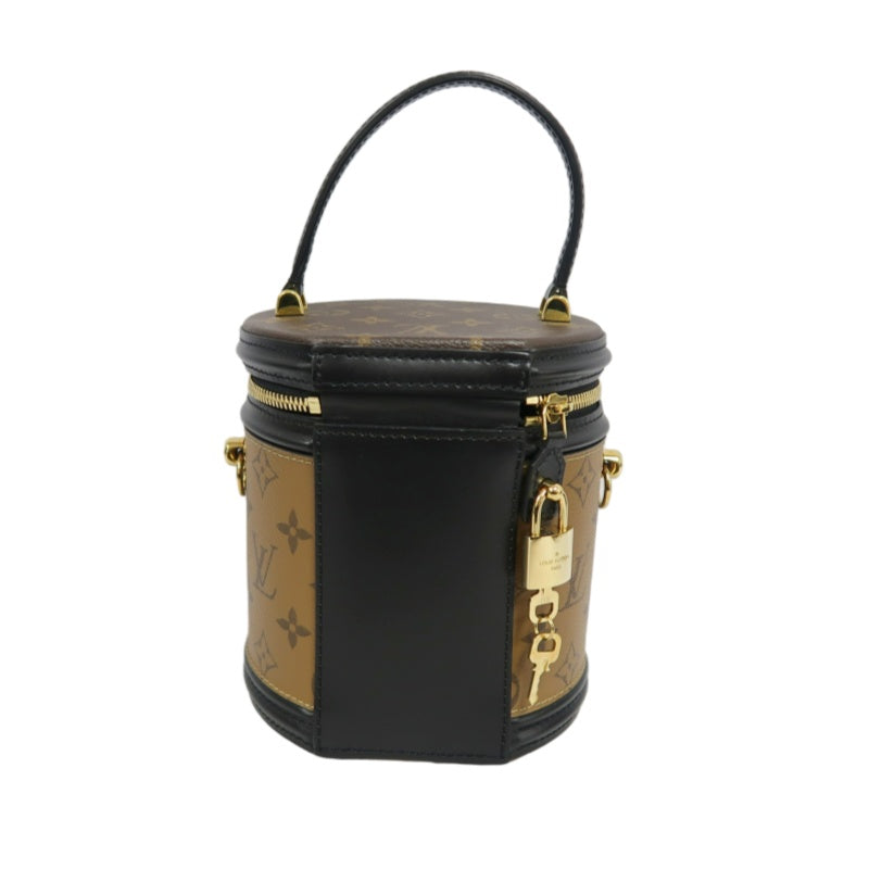 LOUIS VUITTON Cannes Reverse Handbag Brown PVC Gold-Tone Hardware with Shoulder Strap