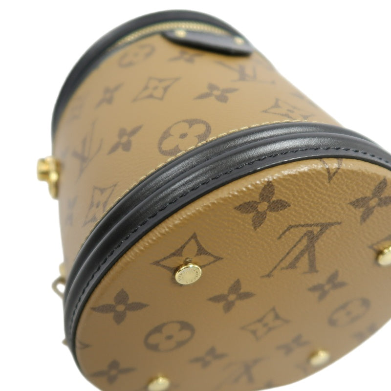LOUIS VUITTON Cannes Reverse Handbag Brown PVC Gold-Tone Hardware with Shoulder Strap