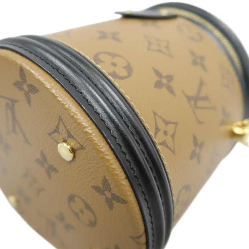 LOUIS VUITTON Cannes Reverse Handbag Brown PVC Gold-Tone Hardware with Shoulder Strap