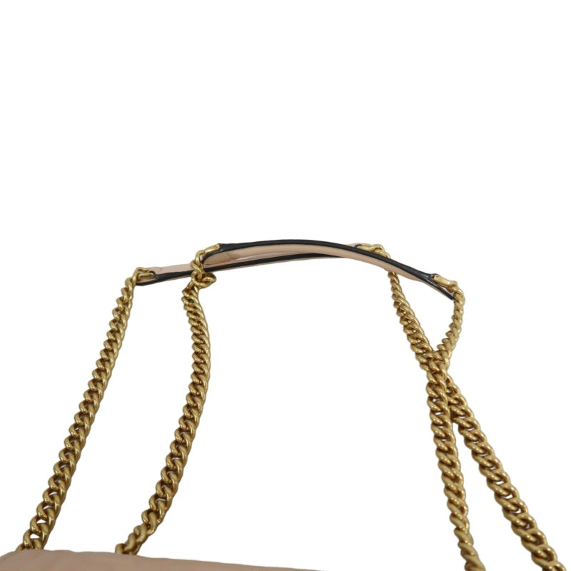 FENDI Baguette Calf Leather Shoulder Bag Pink Gold-Tone Hardware