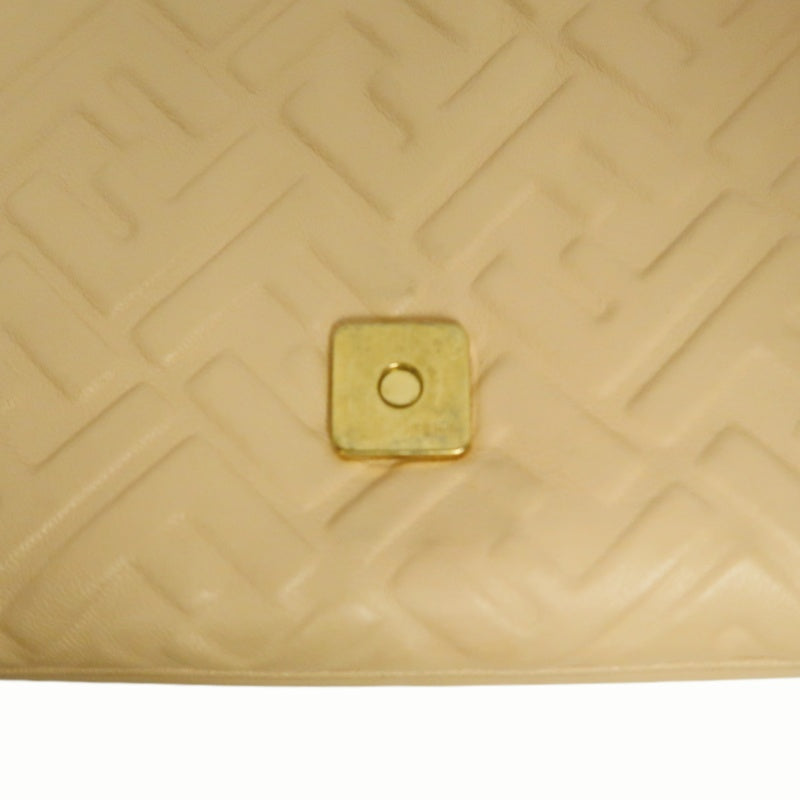 FENDI Baguette Calf Leather Shoulder Bag Pink Gold-Tone Hardware