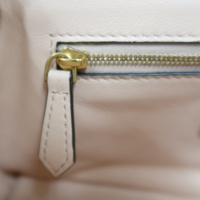 FENDI Baguette Calf Leather Shoulder Bag Pink Gold-Tone Hardware