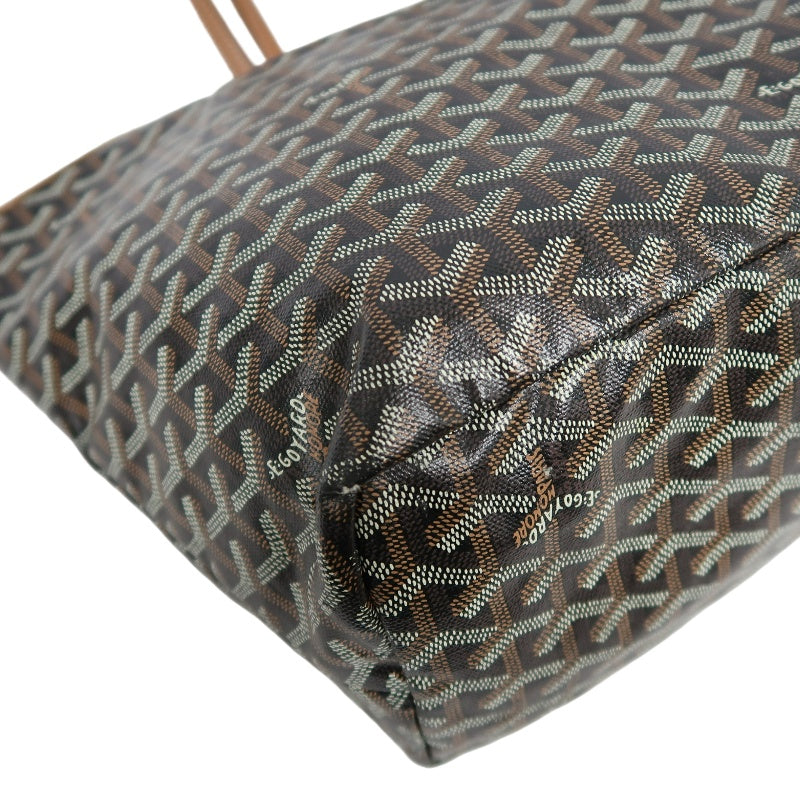 GOYARD Saint Louis Tote Bag Black PVC with Pouch
