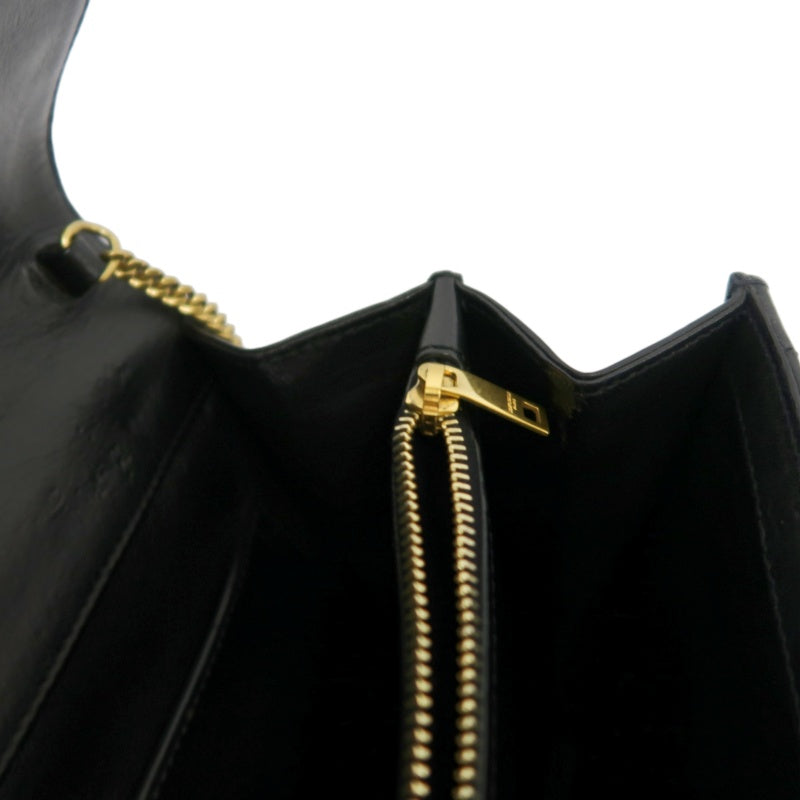 YVES SAINT LAURENT  Shoulder Bag Black Calfskin Gold-Tone Hardware